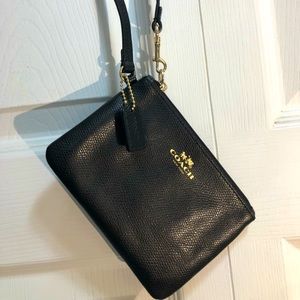 Coach, black wristlet